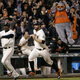 Lou Seal cannot believe it. (Photo credit: Jeff Chiu/AP)